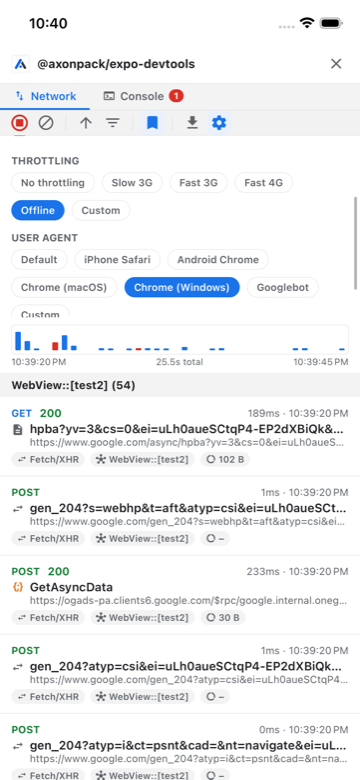 Throttling and user agent options